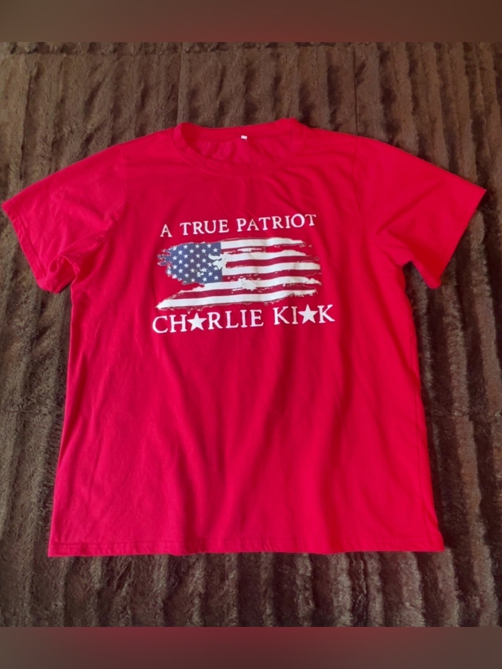 New! Charlie Kirk  'A True Patriot' 
Graphic Tee Medium